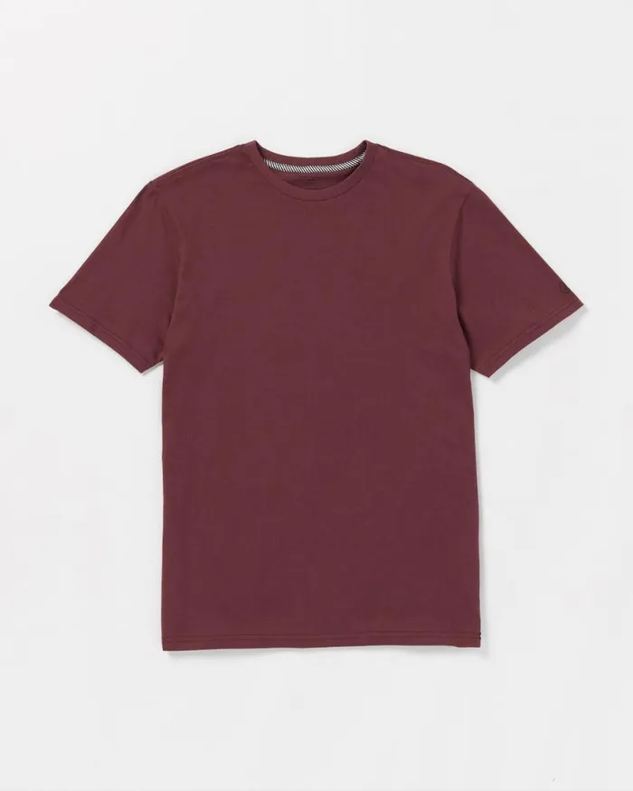 Solid Short Sleeve Tee 8211 Merlot Mens Volcom TShirts and Tanks