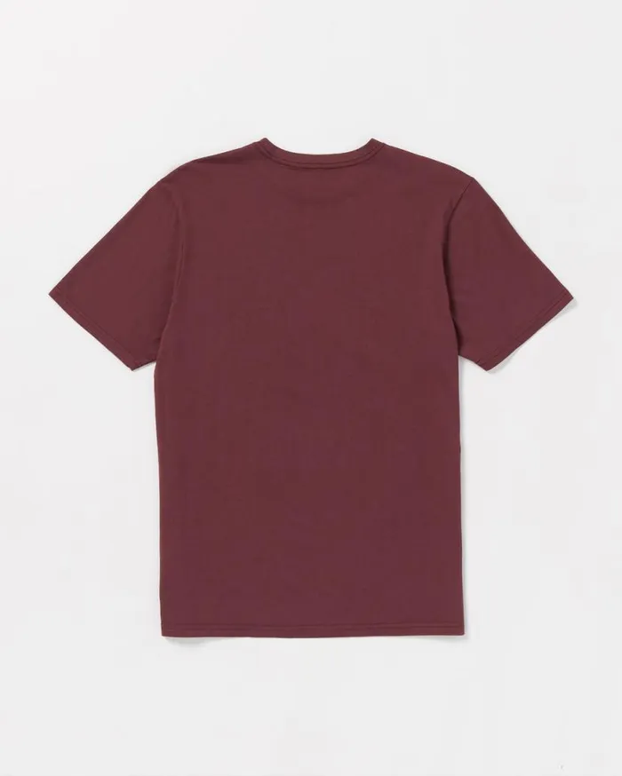Solid Short Sleeve Tee 8211 Merlot Mens Volcom TShirts and Tanks