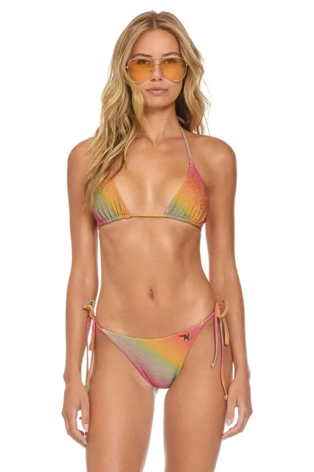 Sparkle Turks Side Tie Cheeky Bikini Bottoms 8211 Rainbow Women Aviator Nation Swim Bottoms Sparkle Turks Side Tie Cheeky Bikini Bottoms 8211 Rainbow Women Aviator Nation Swim Bottoms
