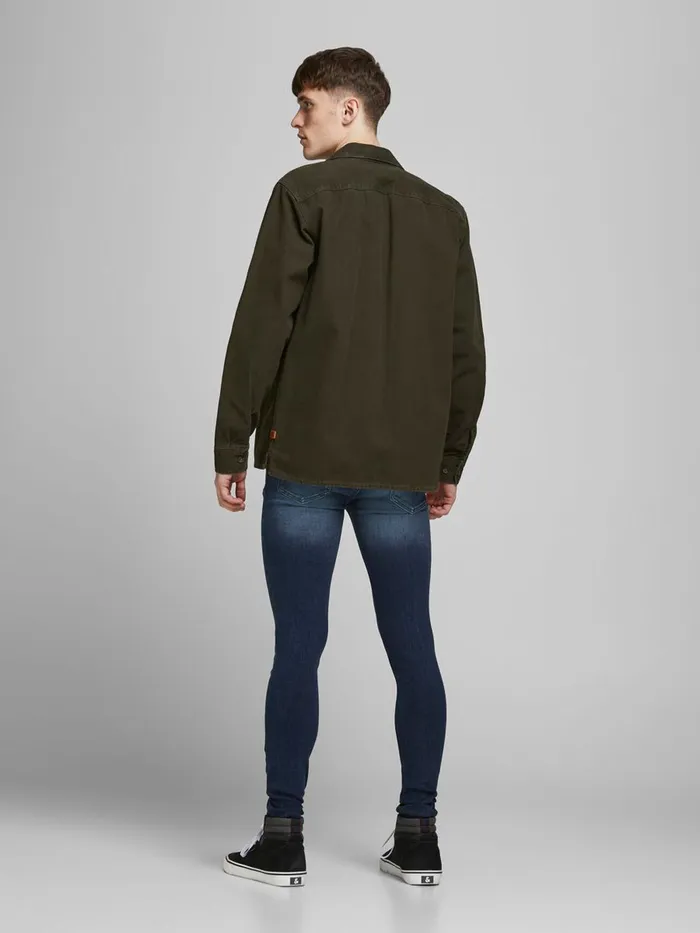 Spray On Jeans JACK and JONES Mens TOM ORIGINAL AM 812 SKINNY FIT JEANS Blue Blue Denim