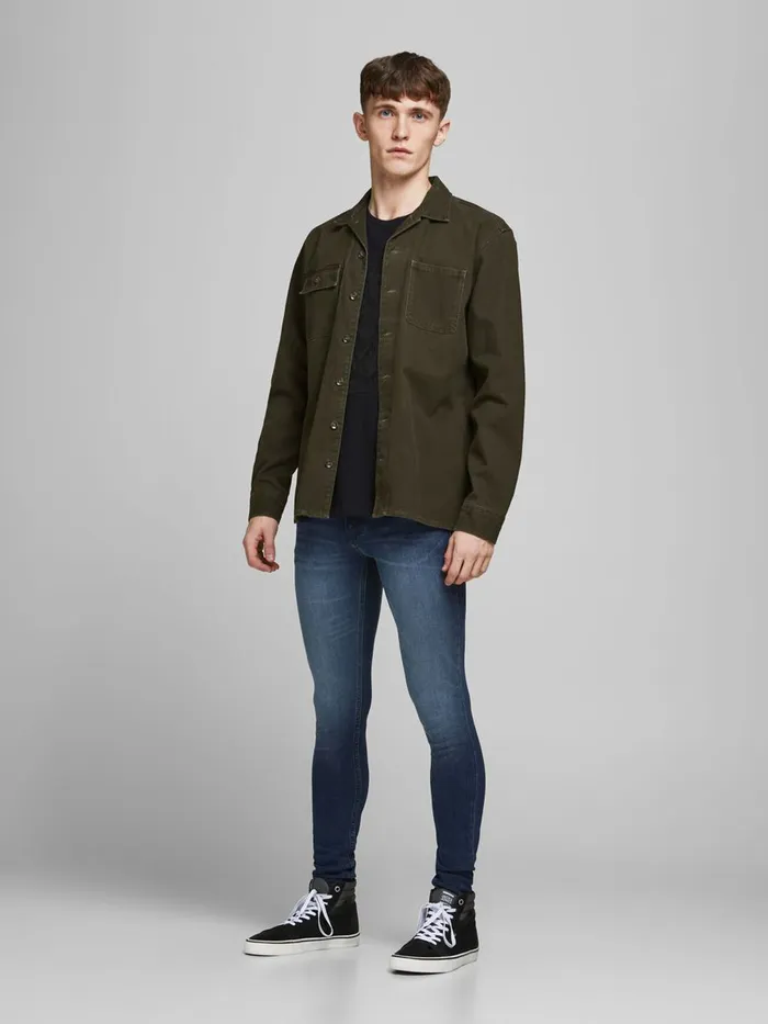 Spray On Jeans JACK and JONES Mens TOM ORIGINAL AM 812 SKINNY FIT JEANS Blue Blue Denim