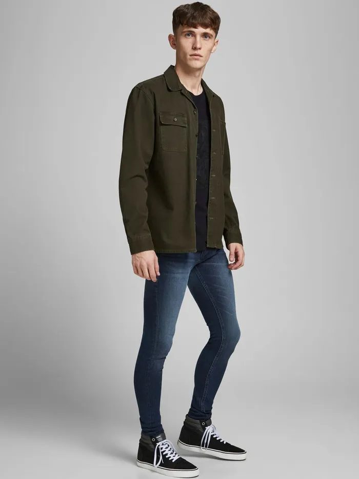 Spray On Jeans JACK and JONES Mens TOM ORIGINAL AM 812 SKINNY FIT JEANS Blue Blue Denim