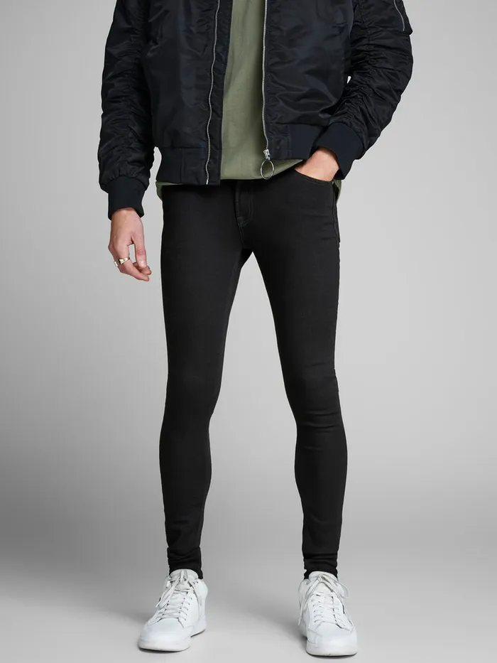 Spray On Jeans JACK and JONES Mens TOM ORIGINAL AM 816 SKINNY FIT JEANS Black Black Denim