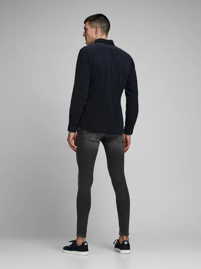 Spray On Jeans JACK and JONES Mens TOM ORIGINAL AM 817 SKINNY FIT JEANS Grey Black Denim