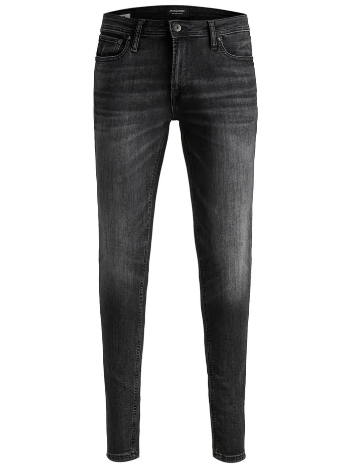 Spray On Jeans JACK and JONES Mens TOM ORIGINAL AM 817 SKINNY FIT JEANS Grey Black Denim