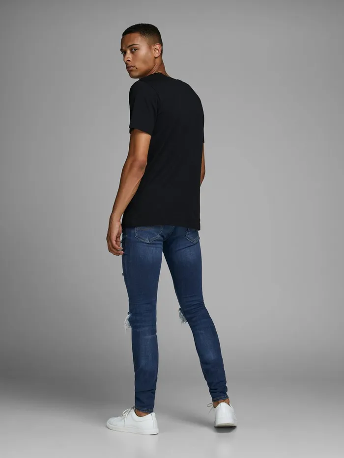 Spray On Jeans JACK and JONES Mens TOM ORIGINAL AM 849 SKINNY FIT JEANS Blue Blue Denim