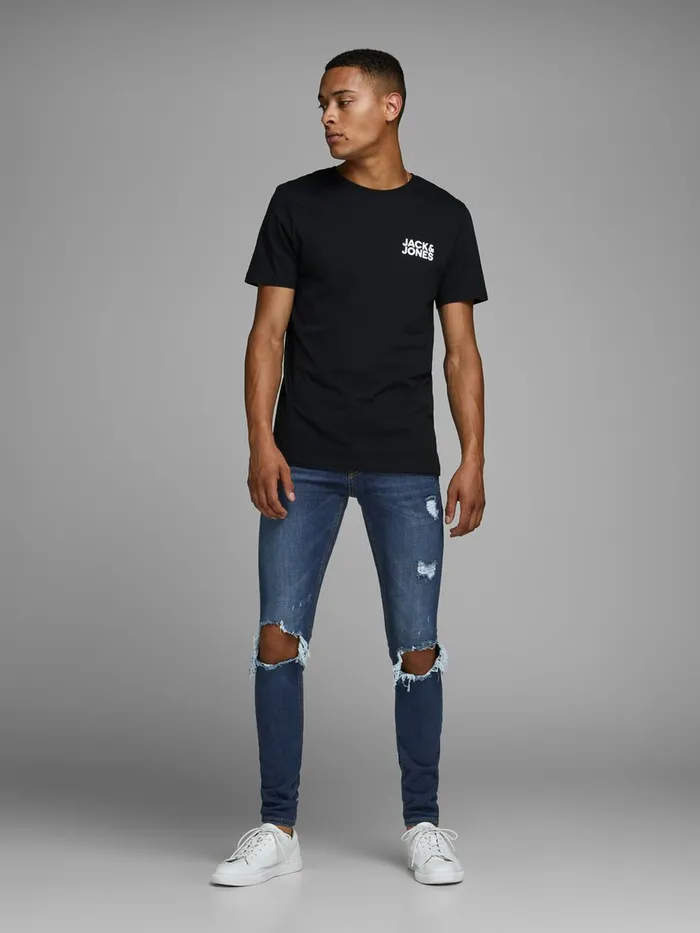 Spray On Jeans JACK and JONES Mens TOM ORIGINAL AM 849 SKINNY FIT JEANS Blue Blue Denim