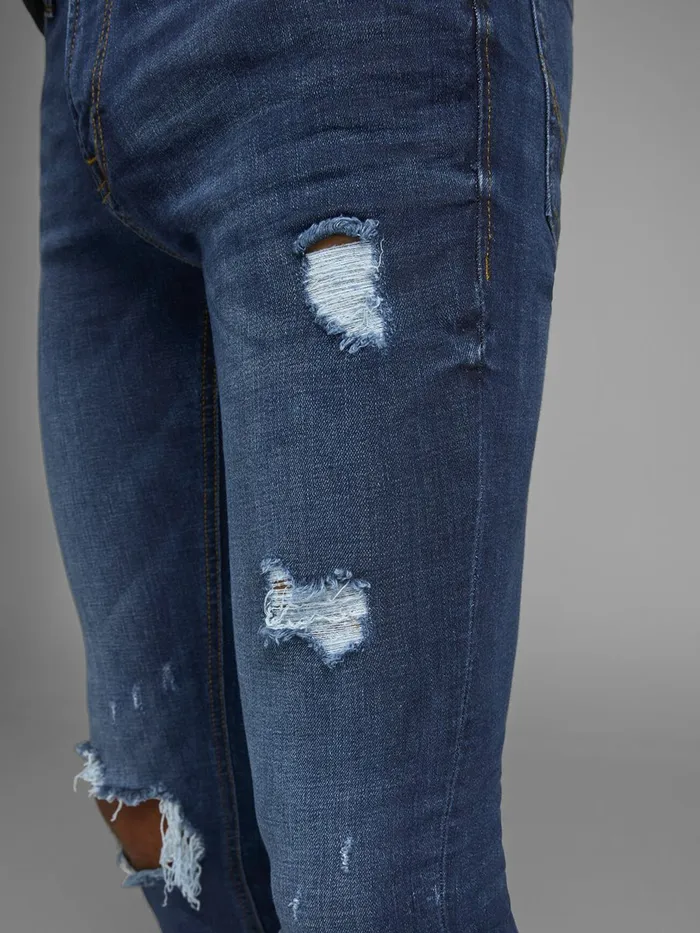 Spray On Jeans JACK and JONES Mens TOM ORIGINAL AM 849 SKINNY FIT JEANS Blue Blue Denim