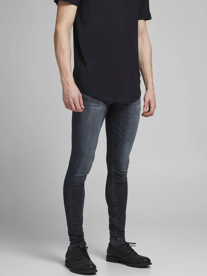 Spray On Jeans JACK and JONES Mens TOM ORIGINAL JOS 251 SPS SKINNY FIT JEANS Black Black Denim
