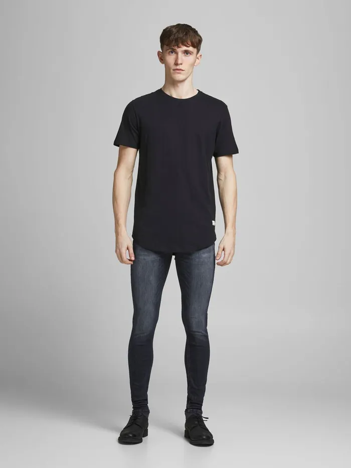 Spray On Jeans JACK and JONES Mens TOM ORIGINAL JOS 251 SPS SKINNY FIT JEANS Black Black Denim