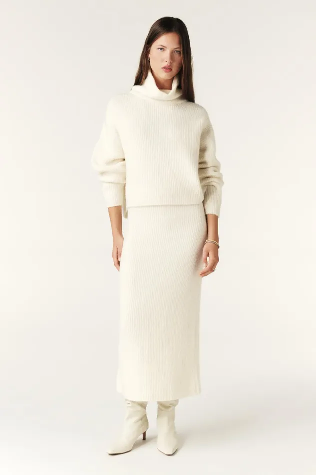 StandUp Collar Sweater Christo OffWhite Women Baandsh Sweaters and Cardigans