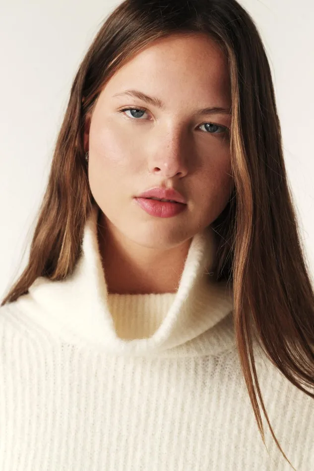 StandUp Collar Sweater Christo OffWhite Women Baandsh Sweaters and Cardigans
