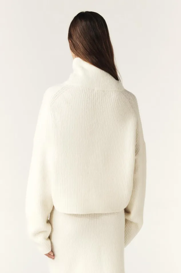 StandUp Collar Sweater Christo OffWhite Women Baandsh Sweaters and Cardigans