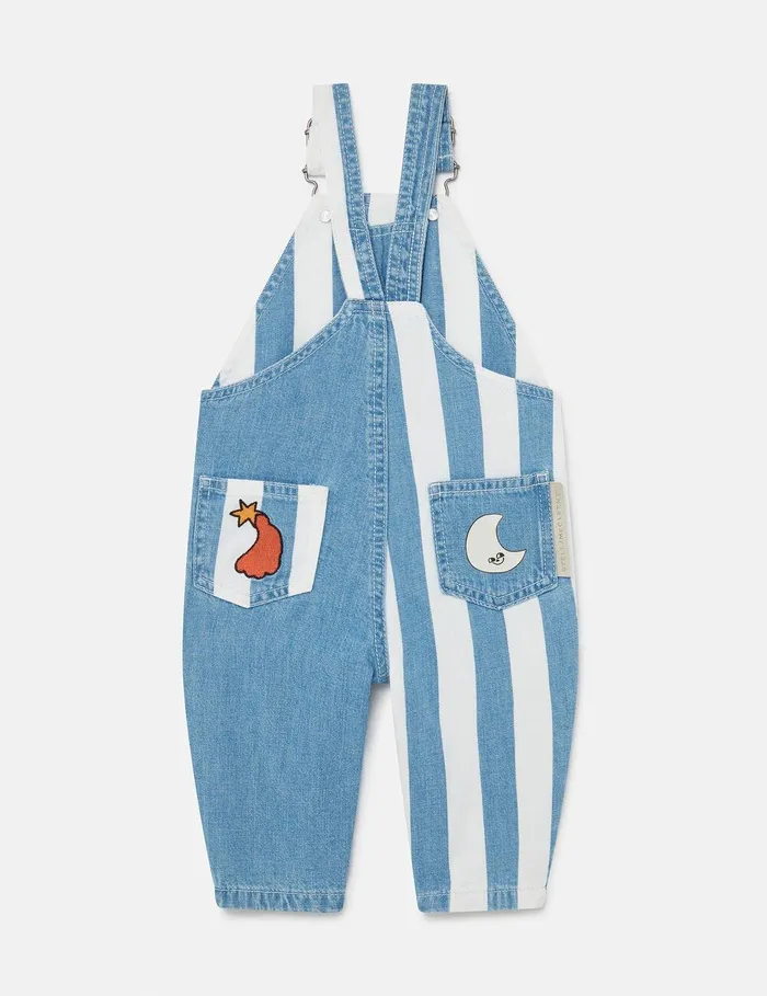 Stella McCartney Baby Boys Kids Space Embroidered Dungarees Blueivory Stella McCartney Baby Boys Kids Space Embroidered Dungarees Blueivory