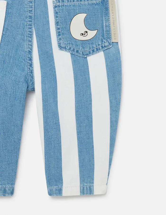 Stella McCartney Baby Boys Kids Space Embroidered Dungarees Blueivory Stella McCartney Baby Boys Kids Space Embroidered Dungarees Blueivory