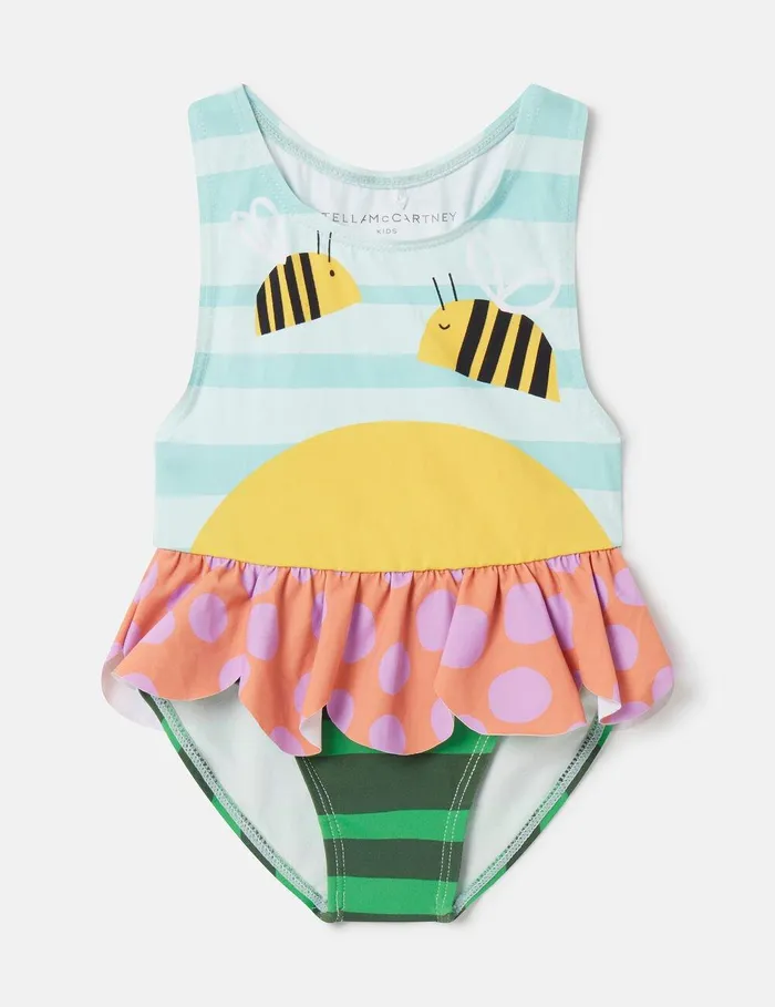 Stella McCartney Baby Girls Kids Bumblebee Landscape Print Swimsuit Multicolour Stella McCartney Baby Girls Kids Bumblebee Landscape Print Swimsuit Multicolour