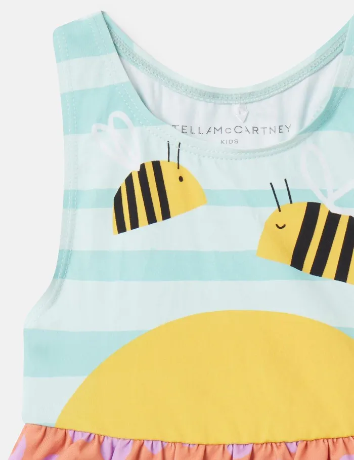 Stella McCartney Baby Girls Kids Bumblebee Landscape Print Swimsuit Multicolour