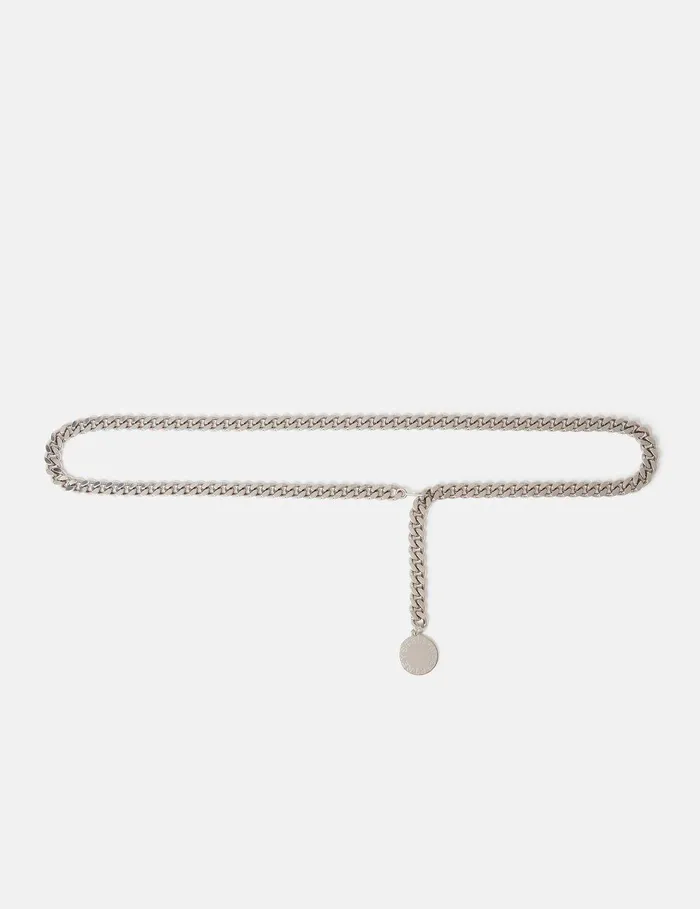 Stella McCartney Belts Women Falabella Chain Belt Metallic Silver