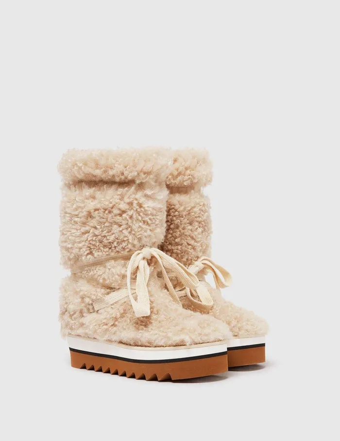 Stella McCartney Boots Women SneakElyse Plush Teddy Snow Boots Lavender Stella McCartney Boots Women SneakElyse Plush Teddy Snow Boots Lavender