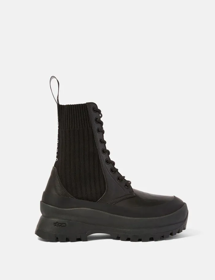 Stella McCartney Boots Women Trace LaceUp Biker Boots Black
