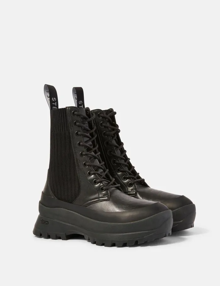 Stella McCartney Boots Women Trace LaceUp Biker Boots Black Stella McCartney Boots Women Trace LaceUp Biker Boots Black