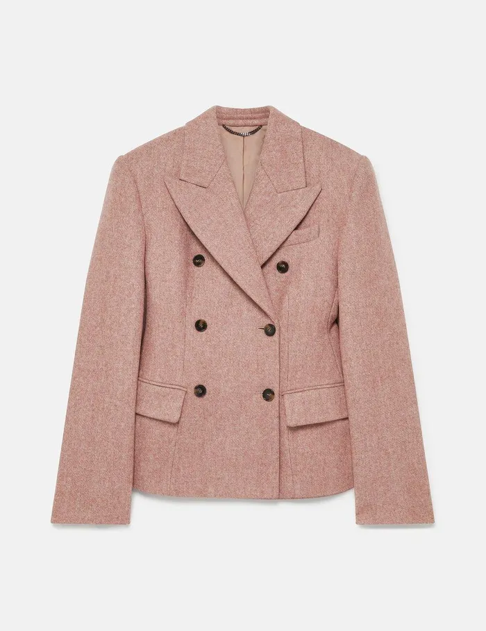 Stella McCartney Coats And Jackets Women DoubleBreasted Molded Blazer Dusty Pink