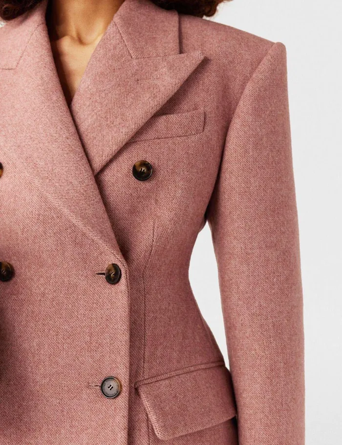 Stella McCartney Coats And Jackets Women DoubleBreasted Molded Blazer Dusty Pink Stella McCartney Coats And Jackets Women DoubleBreasted Molded Blazer Dusty Pink