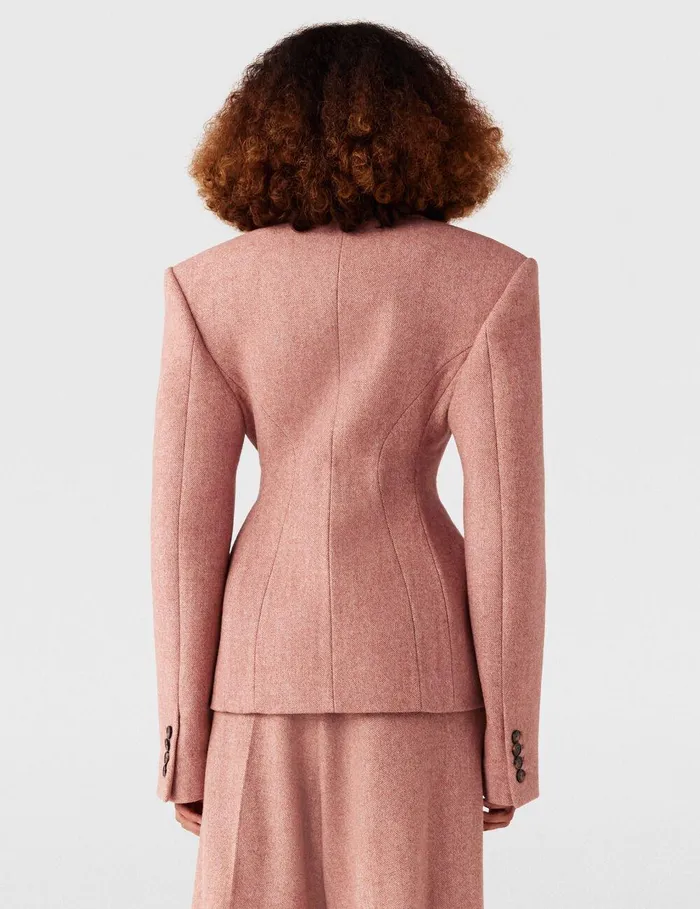 Stella McCartney Coats And Jackets Women DoubleBreasted Molded Blazer Dusty Pink Stella McCartney Coats And Jackets Women DoubleBreasted Molded Blazer Dusty Pink