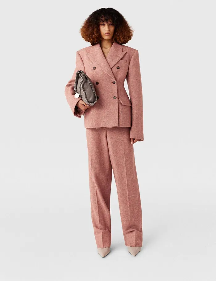 Stella McCartney Coats And Jackets Women DoubleBreasted Molded Blazer Dusty Pink Stella McCartney Coats And Jackets Women DoubleBreasted Molded Blazer Dusty Pink