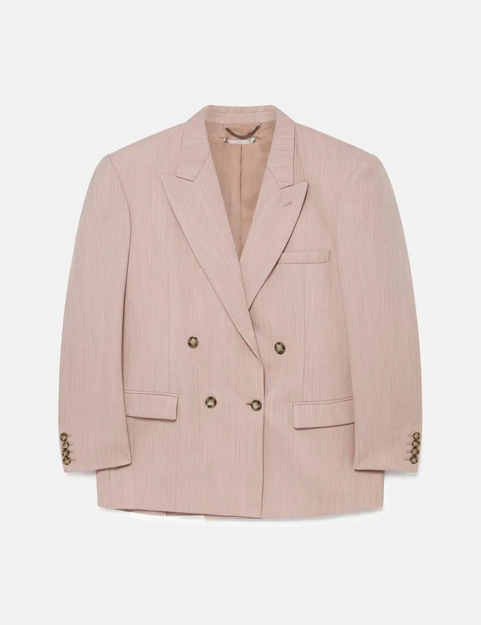 Stella McCartney Coats And Jackets Women Oversized DoubleBreasted Blazer Dusty Pink