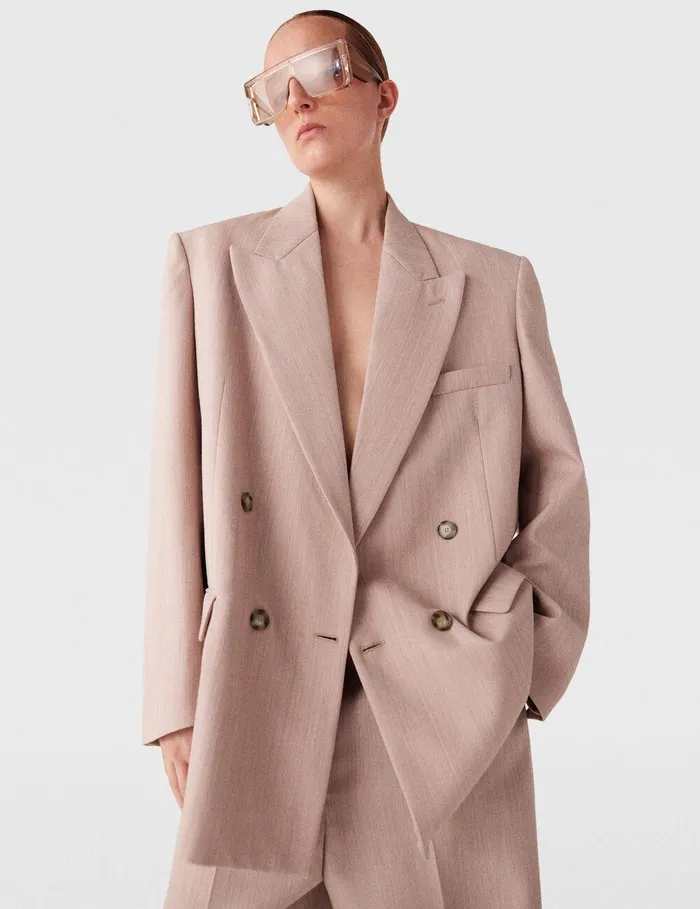 Stella McCartney Coats And Jackets Women Oversized DoubleBreasted Blazer Dusty Pink Stella McCartney Coats And Jackets Women Oversized DoubleBreasted Blazer Dusty Pink