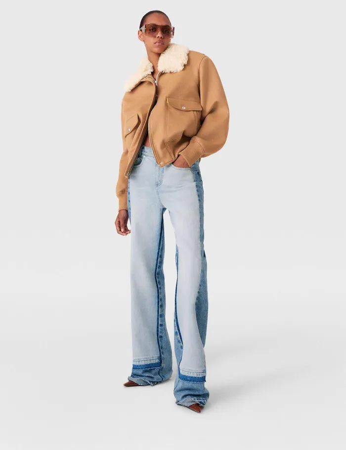 Stella McCartney Coats And Jackets Women Plush Teddy Bomber Jacket Camel Stella McCartney Coats And Jackets Women Plush Teddy Bomber Jacket Camel