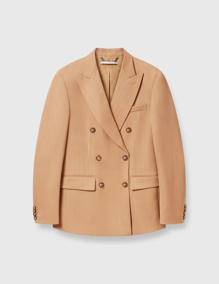 Stella McCartney Coats And Jackets Women Striped DoubleBreasted Blazer Biscuit