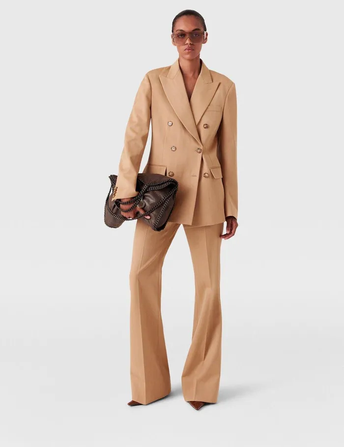 Stella McCartney Coats And Jackets Women Striped DoubleBreasted Blazer Biscuit Stella McCartney Coats And Jackets Women Striped DoubleBreasted Blazer Biscuit