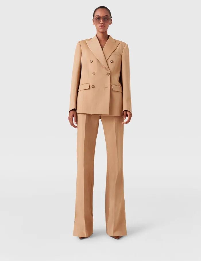 Stella McCartney Coats And Jackets Women Striped DoubleBreasted Blazer Biscuit Stella McCartney Coats And Jackets Women Striped DoubleBreasted Blazer Biscuit