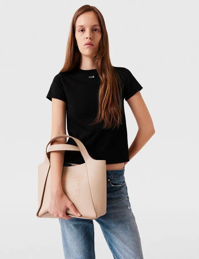 Stella McCartney Crossbody Bags Women Logo Top Handle Crossbody Tote Bag Cream Stella McCartney Crossbody Bags Women Logo Top Handle Crossbody Tote Bag Cream