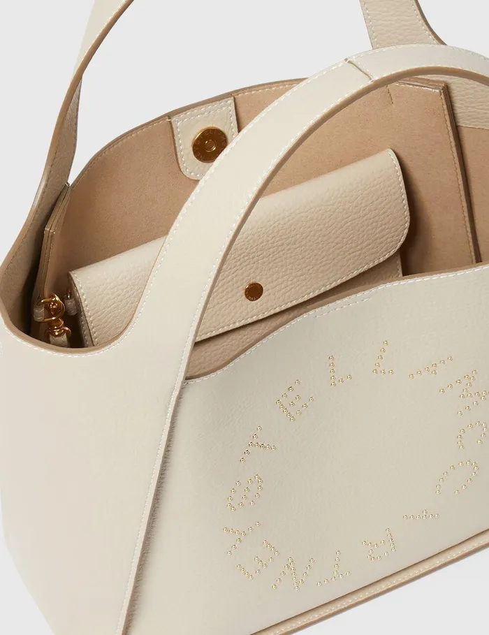Stella McCartney Crossbody Bags Women Logo Top Handle Crossbody Tote Bag Cream Stella McCartney Crossbody Bags Women Logo Top Handle Crossbody Tote Bag Cream