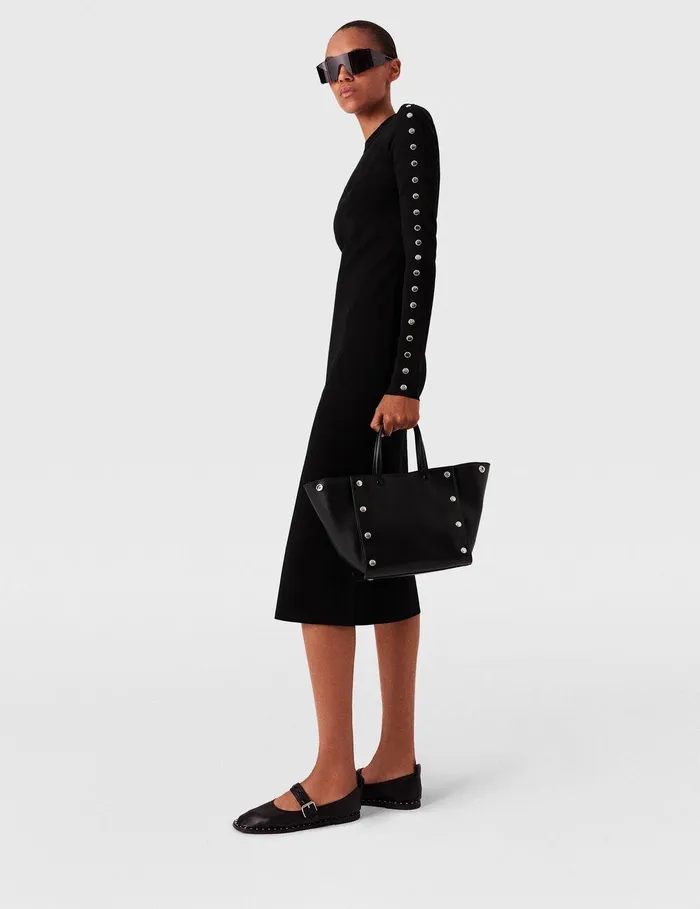 Stella McCartney Dresses Women LongSleeve Leg Slit Midi Dress Black Stella McCartney Dresses Women LongSleeve Leg Slit Midi Dress Black
