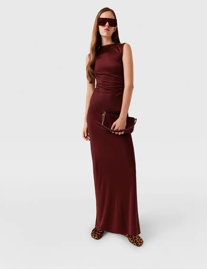 Stella McCartney Dresses Women Sleeveless Maxi Dress Dark Cherry Stella McCartney Dresses Women Sleeveless Maxi Dress Dark Cherry