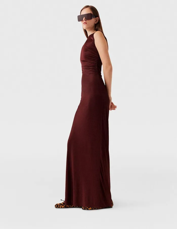 Stella McCartney Dresses Women Sleeveless Maxi Dress Dark Cherry Stella McCartney Dresses Women Sleeveless Maxi Dress Dark Cherry