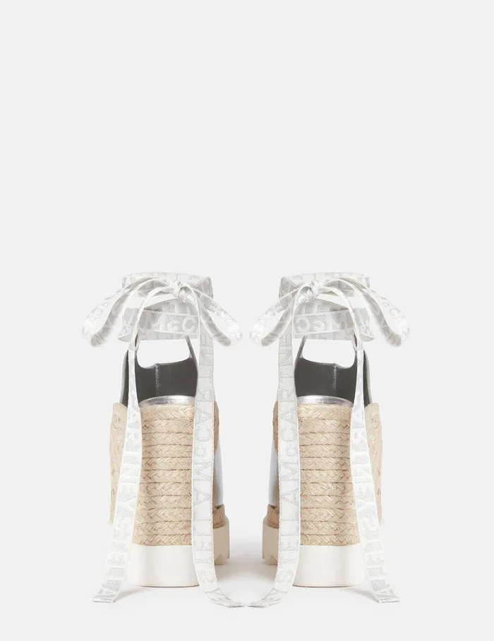 Stella McCartney Espadrilles Women Gaia Metallic Heeled Espadrilles Silver Stella McCartney Espadrilles Women Gaia Metallic Heeled Espadrilles Silver