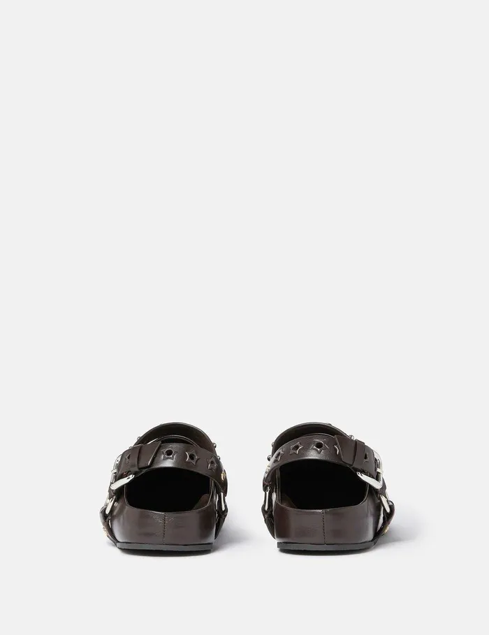 Stella McCartney Flats Women Elyse Studded Clogs Brown Stella McCartney Flats Women Elyse Studded Clogs Brown