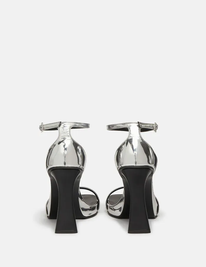 Stella McCartney Heels Women Elsa Mirrored Heeled Sandals Silver