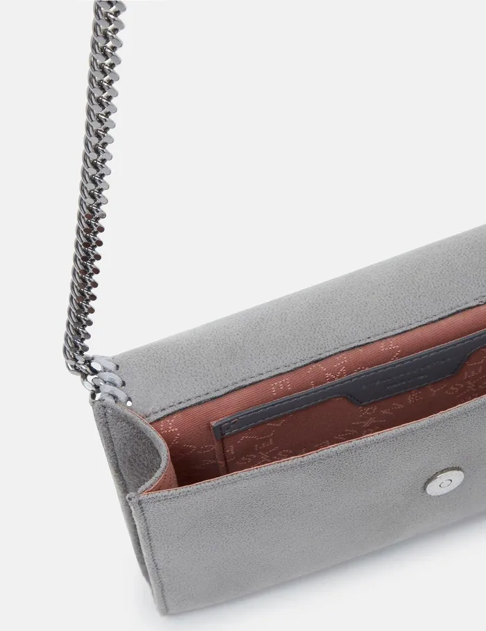 Stella McCartney Iconic Falabella Women Falabella Lips Wallet Crossbody Bag Grey