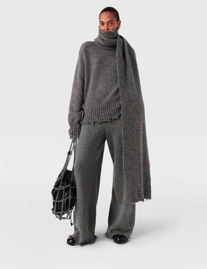 Stella McCartney Knitwear Women Flared HighRise Pants Grey Stella McCartney Knitwear Women Flared HighRise Pants Grey
