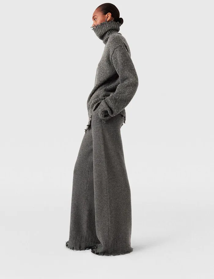 Stella McCartney Knitwear Women Flared HighRise Pants Grey Stella McCartney Knitwear Women Flared HighRise Pants Grey