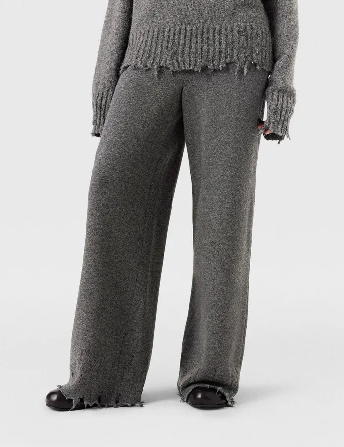 Stella McCartney Knitwear Women Flared HighRise Pants Grey Stella McCartney Knitwear Women Flared HighRise Pants Grey