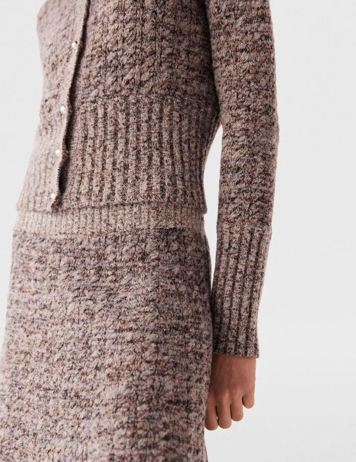 Stella McCartney Knitwear Women Ribbed Chunky Knit Mini Skirt Mottled Grey Stella McCartney Knitwear Women Ribbed Chunky Knit Mini Skirt Mottled Grey