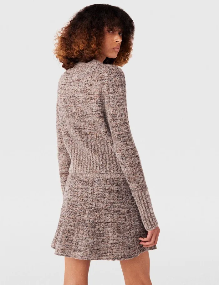 Stella McCartney Knitwear Women Ribbed Chunky Knit Mini Skirt Mottled Grey Stella McCartney Knitwear Women Ribbed Chunky Knit Mini Skirt Mottled Grey