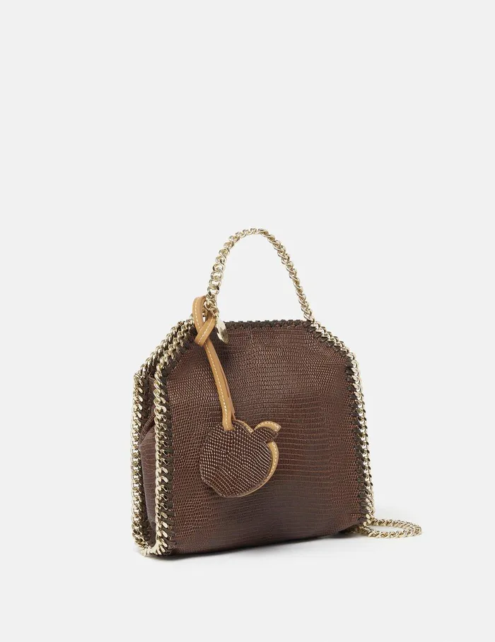 Stella McCartney Mini Bags And Clutches Women Falabella ScaleEmbossed Tiny Tote Bag Chocolate Brown Stella McCartney Mini Bags And Clutches Women Falabella ScaleEmbossed Tiny Tote Bag Chocolate Brown